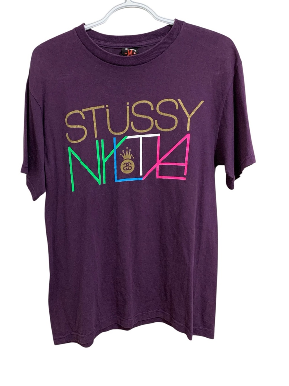 Vintage Stussy New York LA LT Streetwear T-Shirt Size Medium Purple
